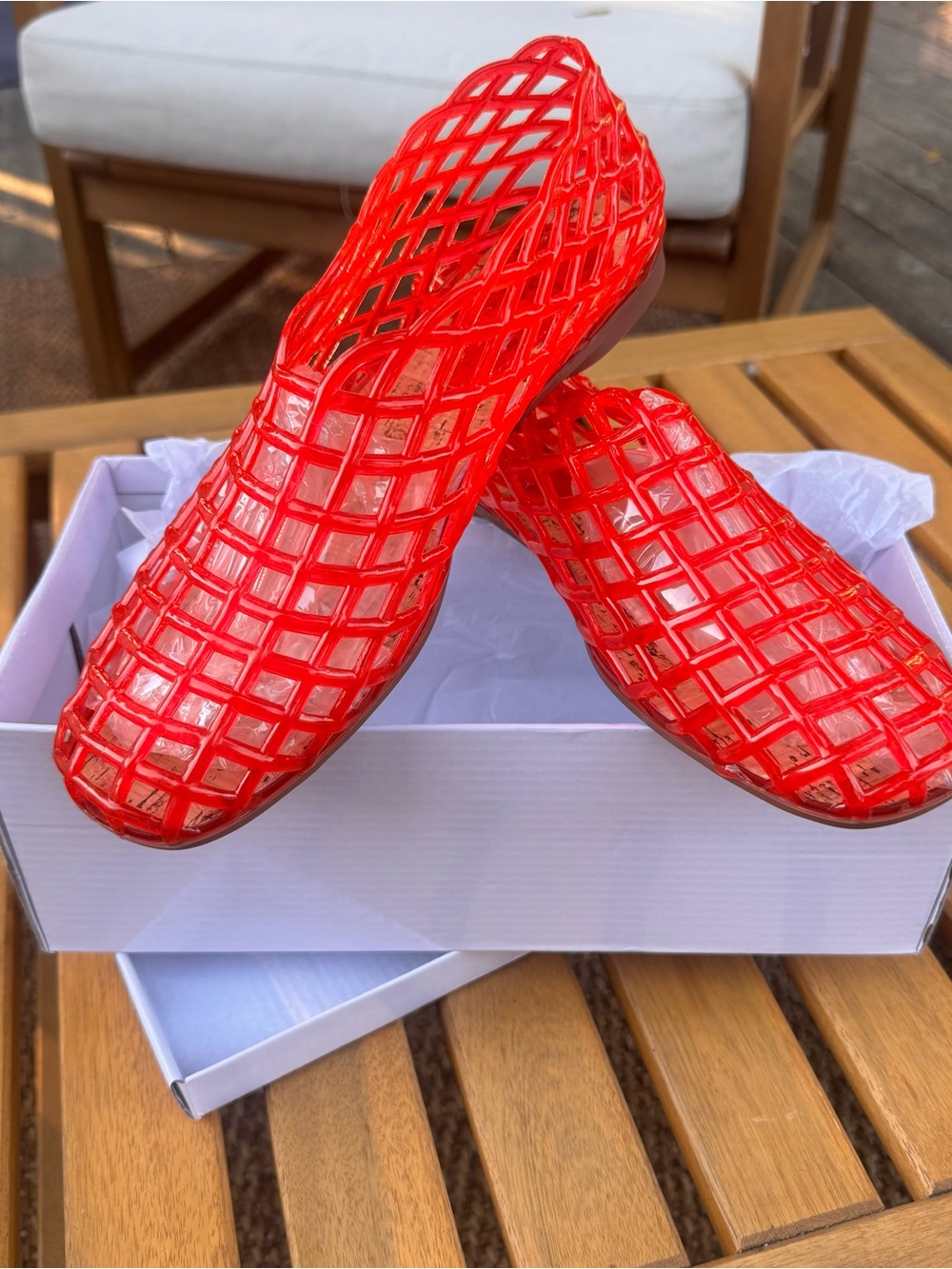 Red Jelly Ballet Flats, size 8 / 38